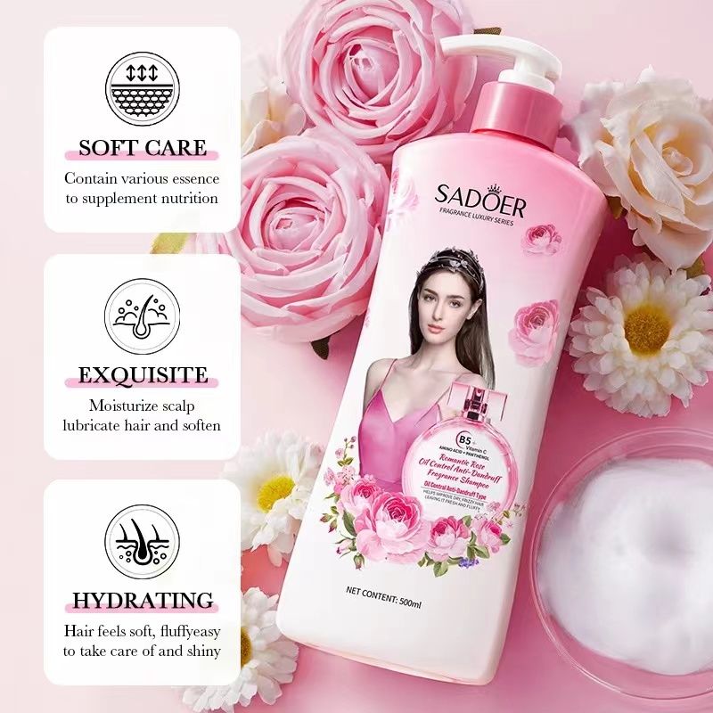K11 SADOER Romantic Rose Oil Control and Dandruff Removing Fragrance Shampoo Improves Fluffy, Smooth, and Natural Hair Quality