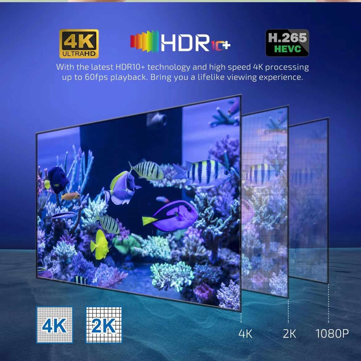 TV98ATV set-top box H313 4K high-definition Bluetooth dual band WIFI network TV box