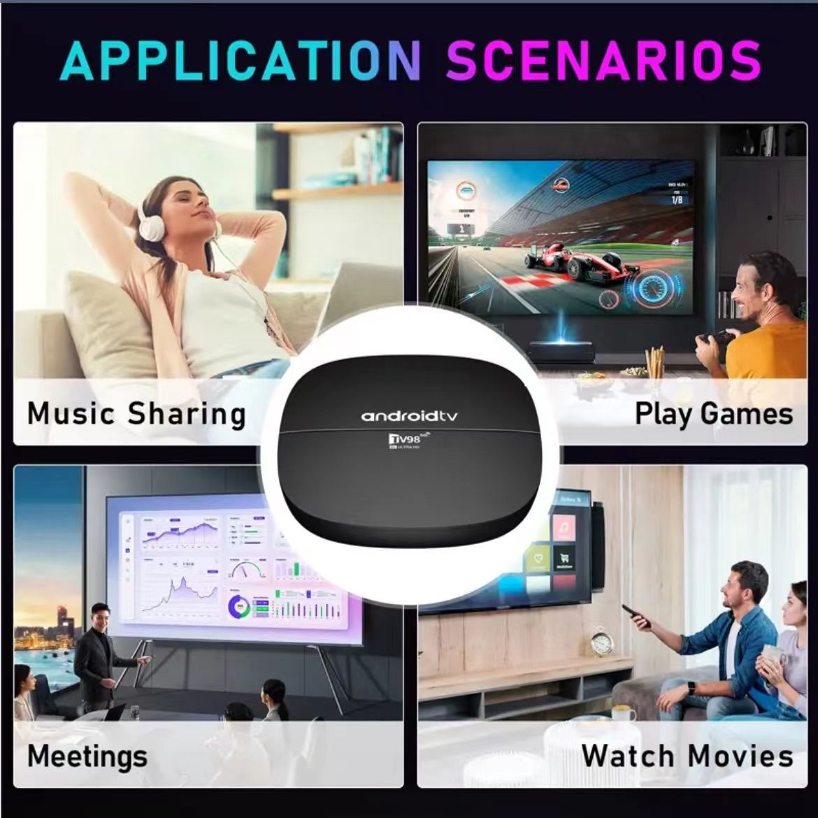 TV98ATV set-top box H313 4K high-definition Bluetooth dual band WIFI network TV box