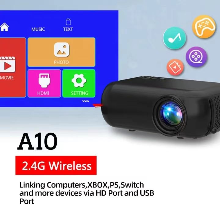 Update Vesrion MINI WiFi Projector Wireless Projector Travel Camping 1080P Projectors 4K 2.4G TV Home Theater Cinema HDMI-compatible Video Support Phone