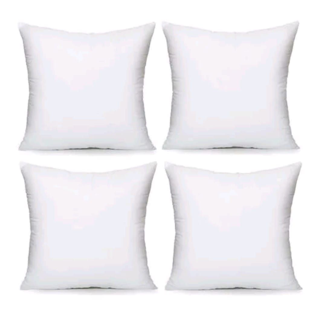 Elegant Pack Of 4 Decorative Fibre Filled Throw Pillows( White) - Couch Pillows 18 X 18 Inch(45 X 45 Cm)