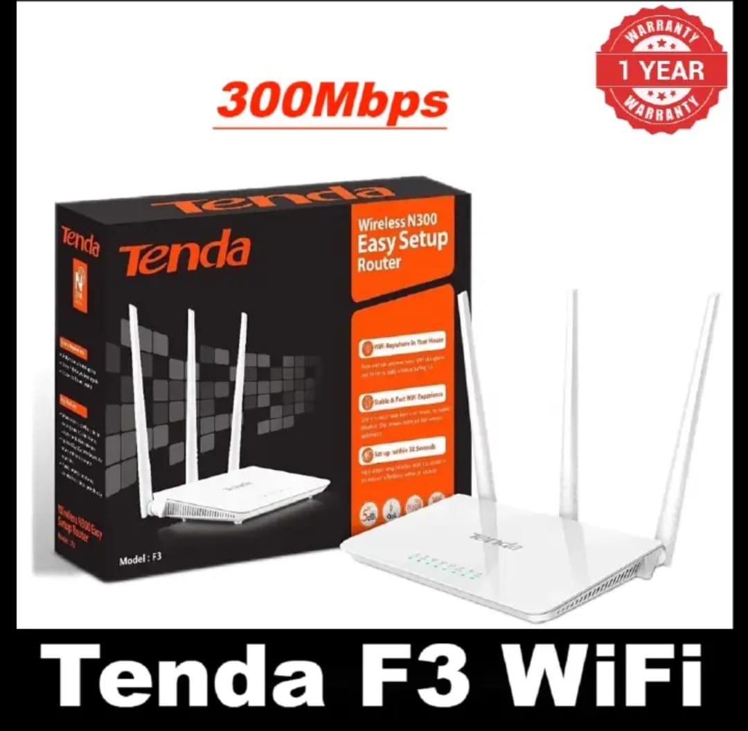 Smart Home Essential] Tenda F3 High-Performance 300Mbps Wireless Router - Broadcom Chip, WIFI Stable & Fast  Computers Accessories PC Phones Networking Product