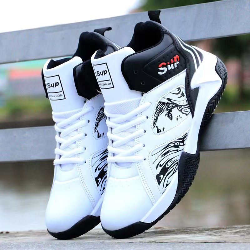 Exquisite Workmanship High Top Men's Non-Slip Sports Basketball Shoes Leather Breathable Fashion All Comfortable Shoes Basketball