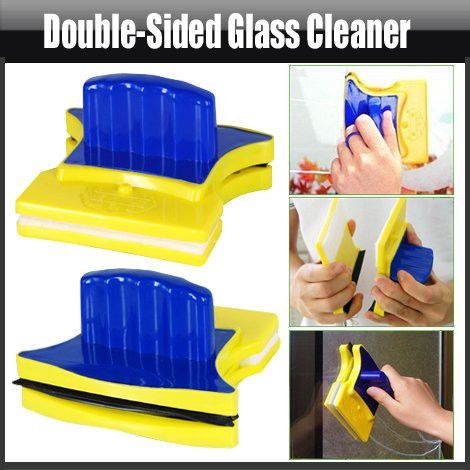 Double faced magnetic window cleaner