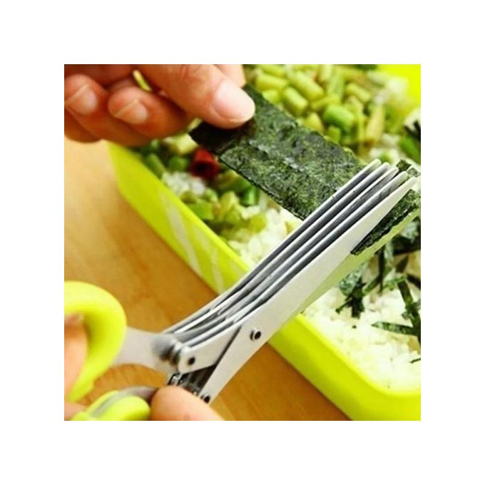 Herb Scissors With 5 Blades And Cover - Cool Kitchen Gadgets