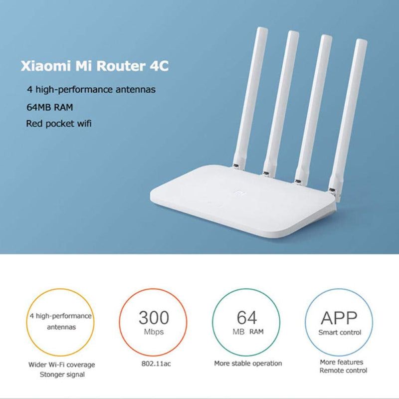 【Xiaomi Official】Mi Router 4C - High-Speed Performance, Wireless Connectivity, Easy Setup and Management, Strong Security Features
