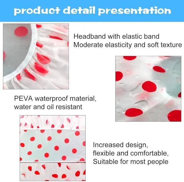 2 Pcs Bathroom Bath Shower Caps Reusable Elastic Band Nylon shower caps random color