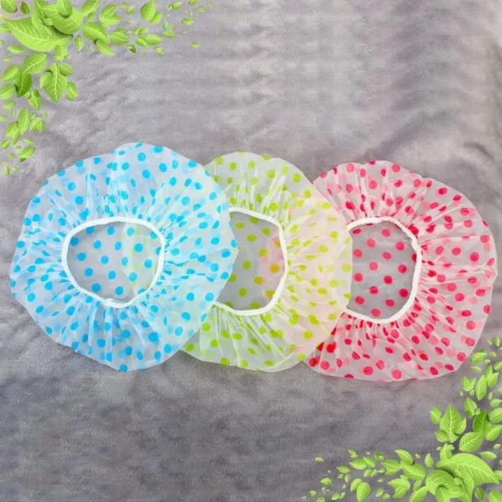 3 Pcs Bathroom Bath Shower Caps Reusable Elastic Band Nylon shower caps random color