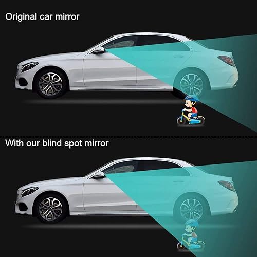 2 pcs Blind Spot Mirrors, 2" Round HD Glass Convex 360° Wide Angle Side Rear View Mirror with ABS Housing for Cars SUV and Trucks, Black, Pack of 2
