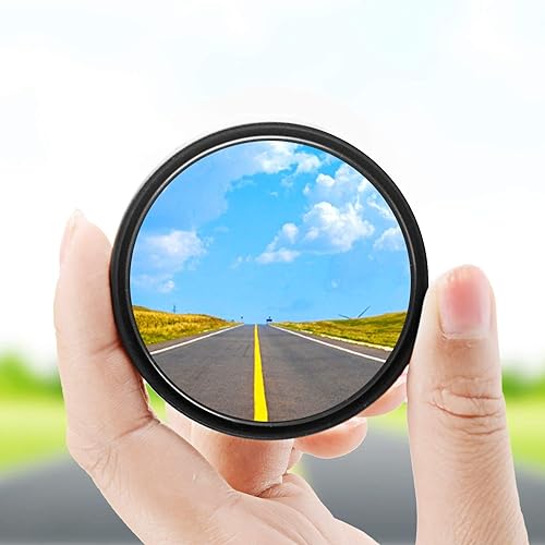 2 pcs Blind Spot Mirrors, 2" Round HD Glass Convex 360° Wide Angle Side Rear View Mirror with ABS Housing for Cars SUV and Trucks, Black, Pack of 2