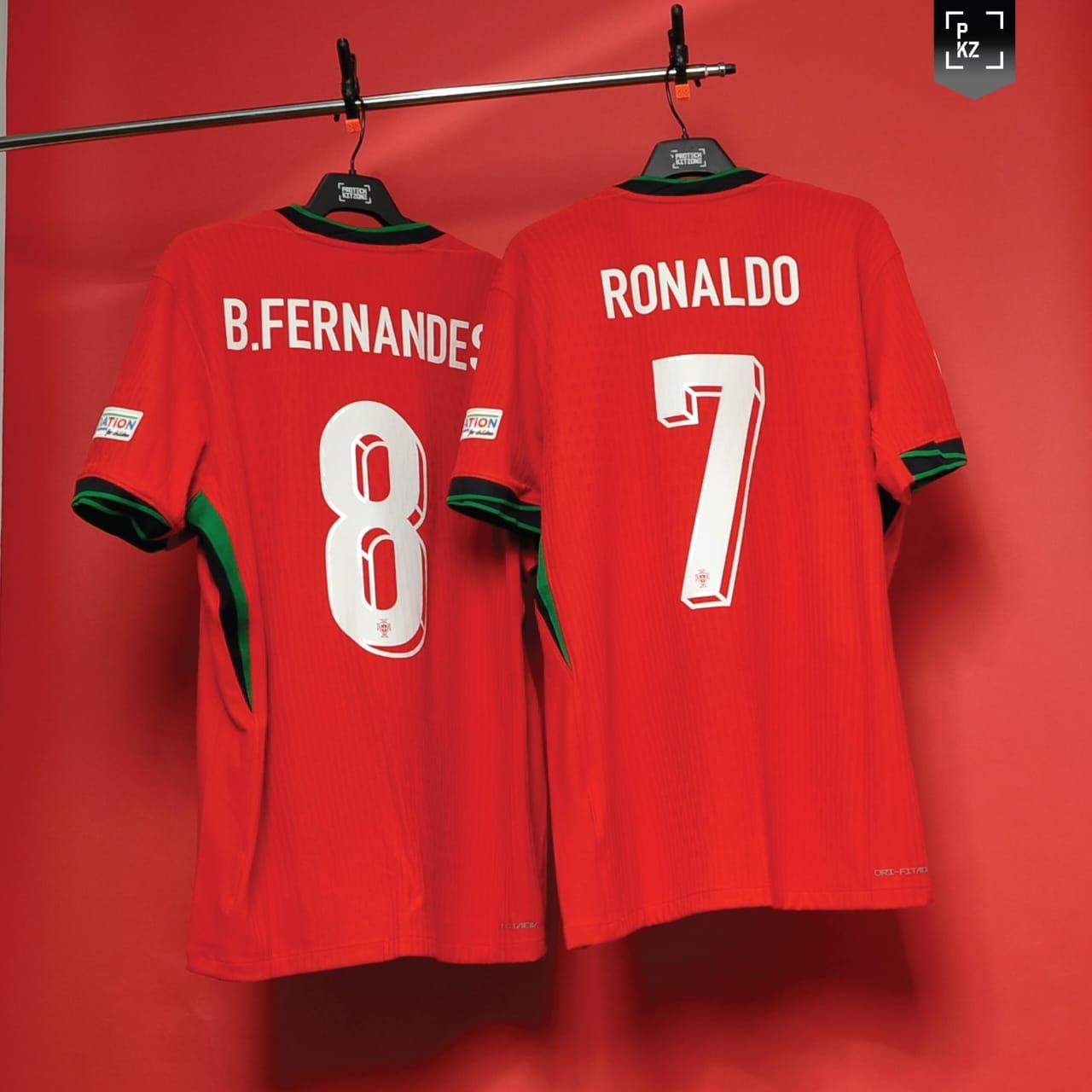 Portugal  Euro Home Red Jersey Kit Authentic Player Version comes Plain