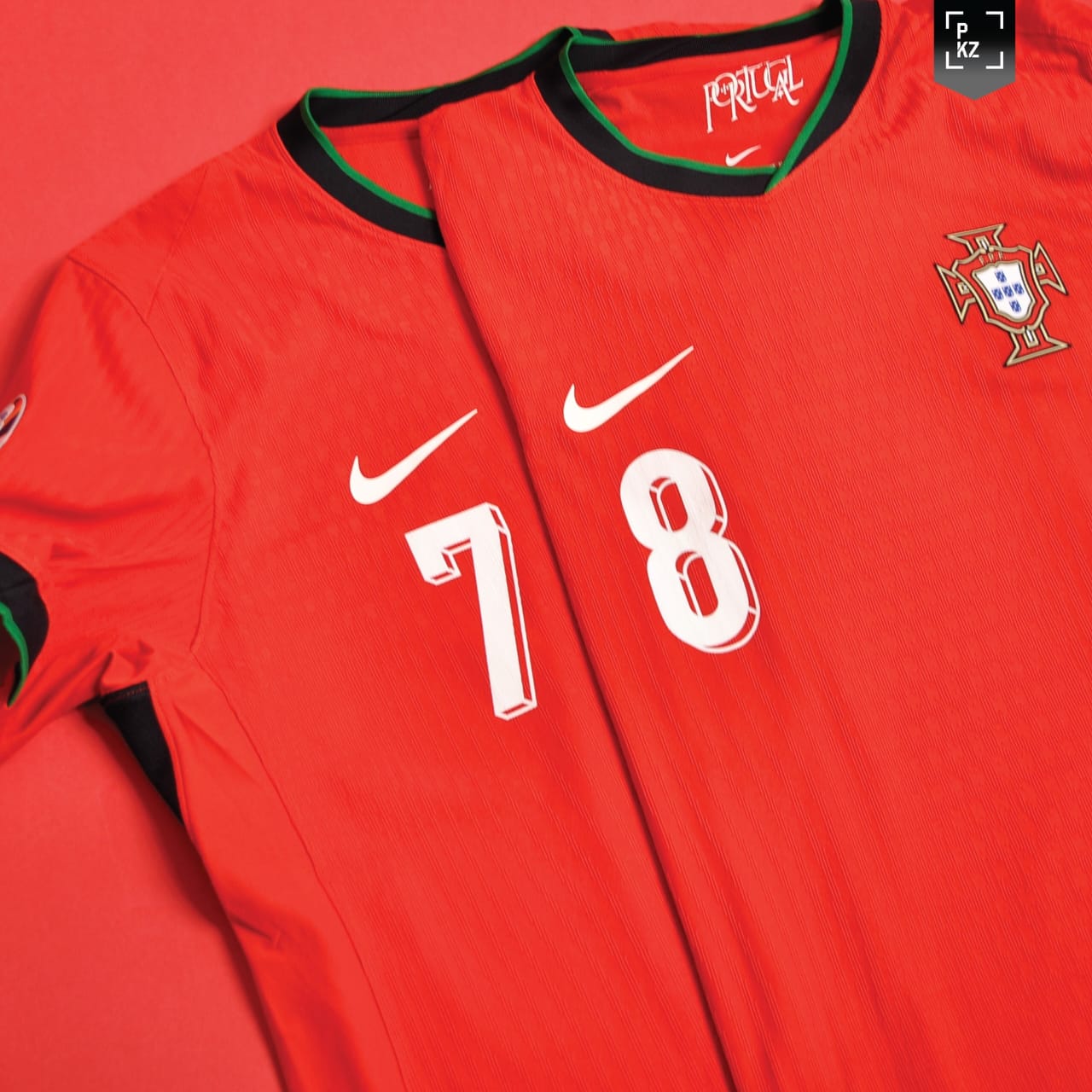 Portugal  Euro Home Red Jersey Kit Authentic Player Version comes Plain