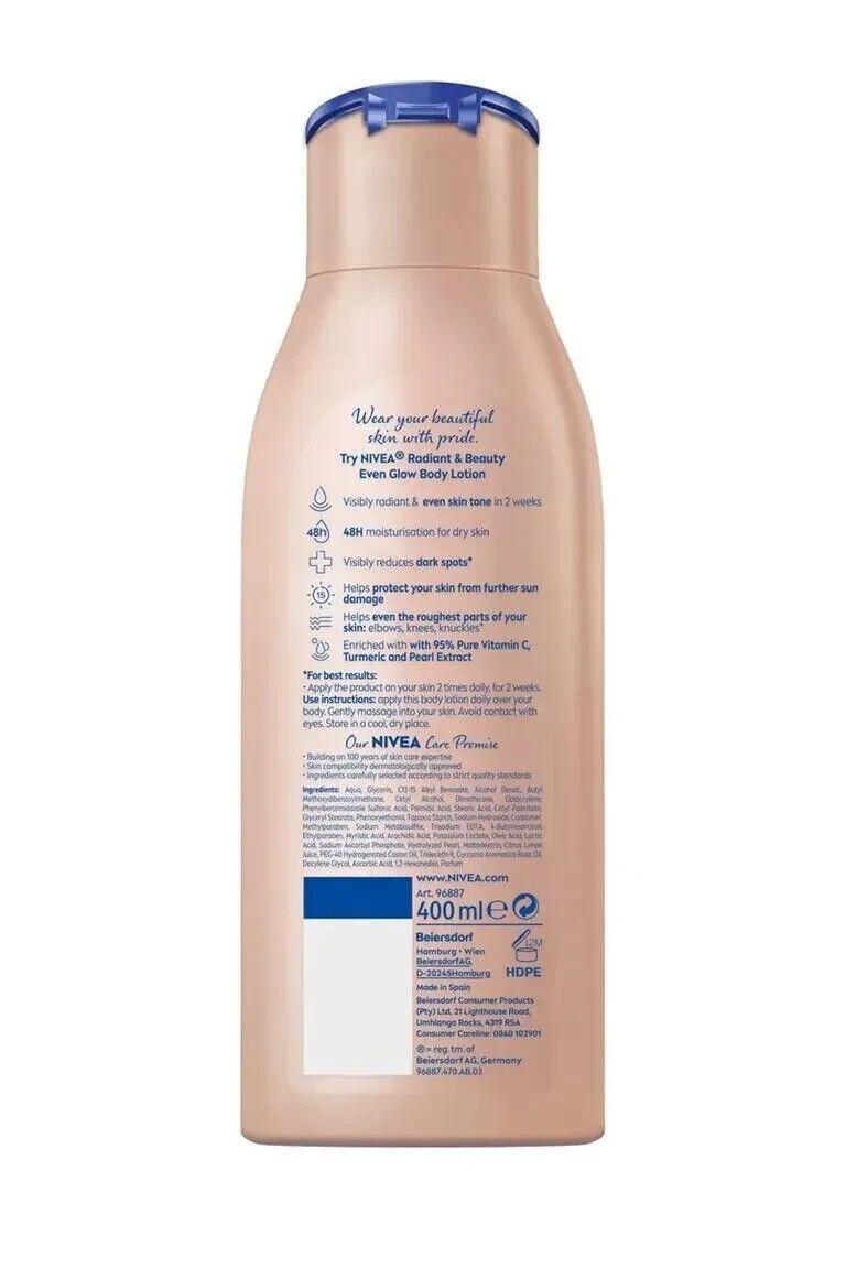 【Discounted】NIVEA Radiant & Beauty Even Glow tone in 2 weeks Pearl Extract Body Lotion 400ML