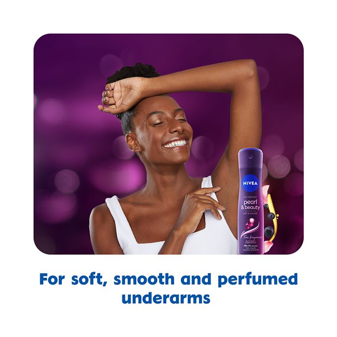 NIVEA Pearl & Beauty Black Pearl Fine Fragrance Anti-Perspirant Spray, 48h - 150ml