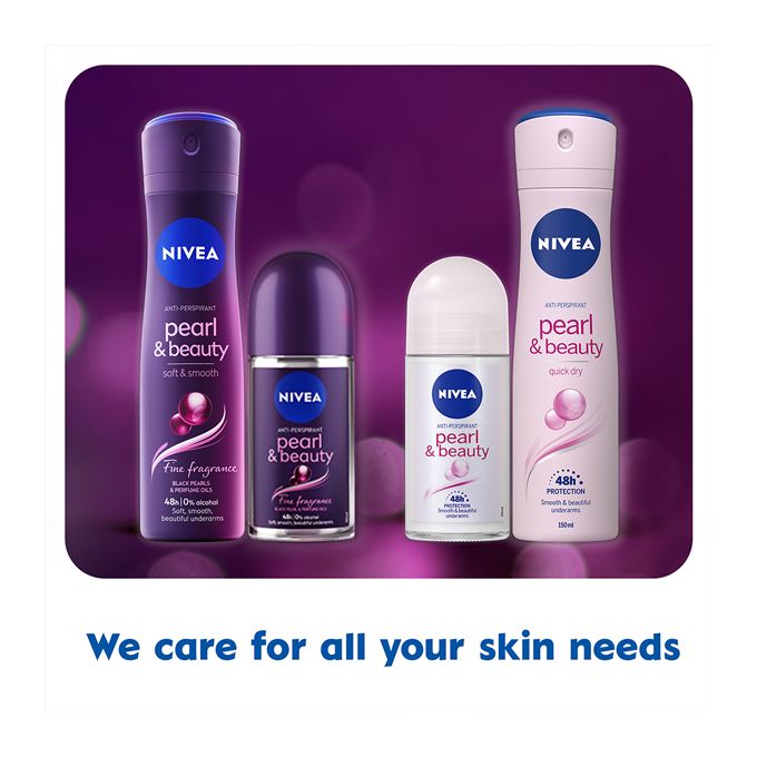 NIVEA Pearl & Beauty Black Pearl Fine Fragrance Anti-Perspirant Spray, 48h - 150ml