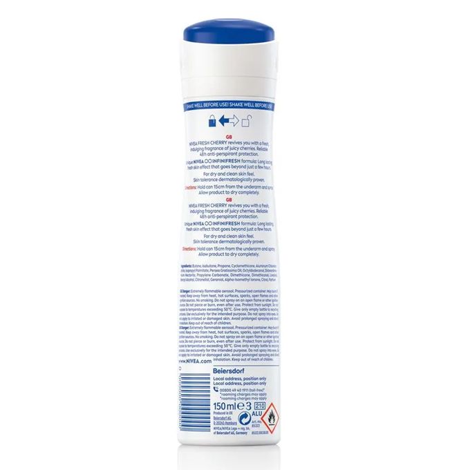 NIVEA Fresh Cherry Anti-Perspirant Spray For Women 48h - 150ml