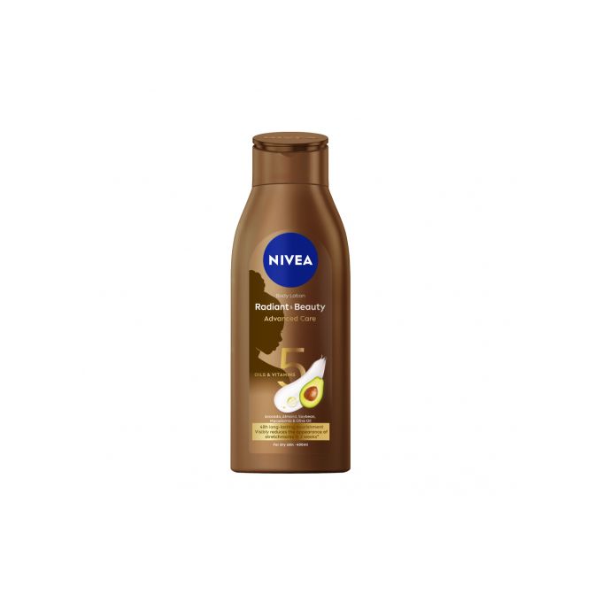 NIVEA Radiant & Beauty Advanced Care Lotion 400ml- enriched with 5 natural oils:Almond,Soybean, Avocado,Macadamia & Olive Oil.This blend of oil gives you lingering nourishment & glow
