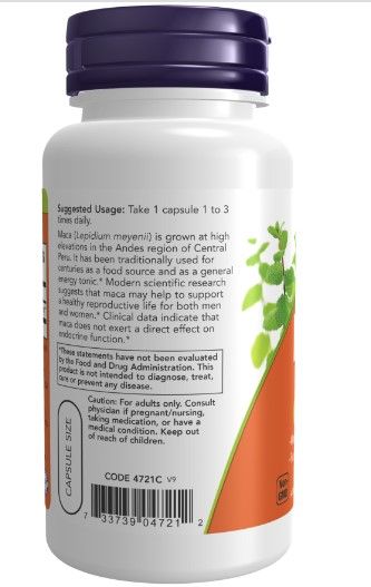 Now Maca 500 mg Veg Capsules 100s view 2