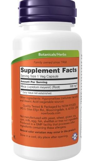 Now Maca 500 mg Veg Capsules 100s view 3