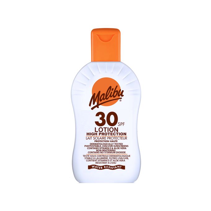 Malibu High Protect Sun Lotion Water Resistant Sunscreen SPF30.200ml