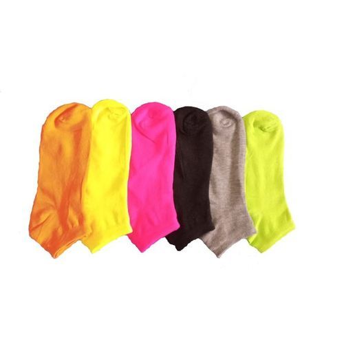 12Pairs Bright Ladies Ankle Socks Neon Casual Happy Socks for Women and Girls Striped Foodie Leaf Dotted Assorted patterns