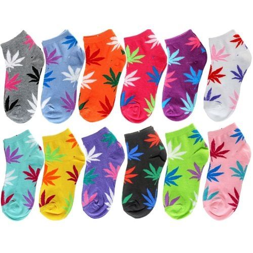 6 Pairs Leaf Pattern Ankle Socks Happy Socks 100% Cotton Assorted Fashion Socks Ankle Ladies Colourful Socks