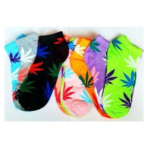 6 Pairs Leaf Pattern Ankle Socks Happy Socks 100% Cotton Assorted Fashion Socks Ankle Ladies Colourful Socks