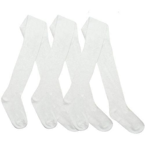 3 Pair Packs Tights Girls Back To Schools Warm Cotton Rich Plain White