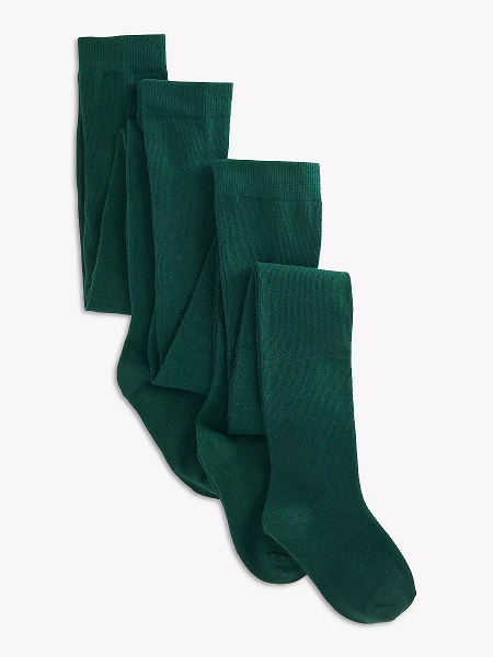 3 Pair Packs Tights Girls Back To Schools Warm Cotton Rich - Green
