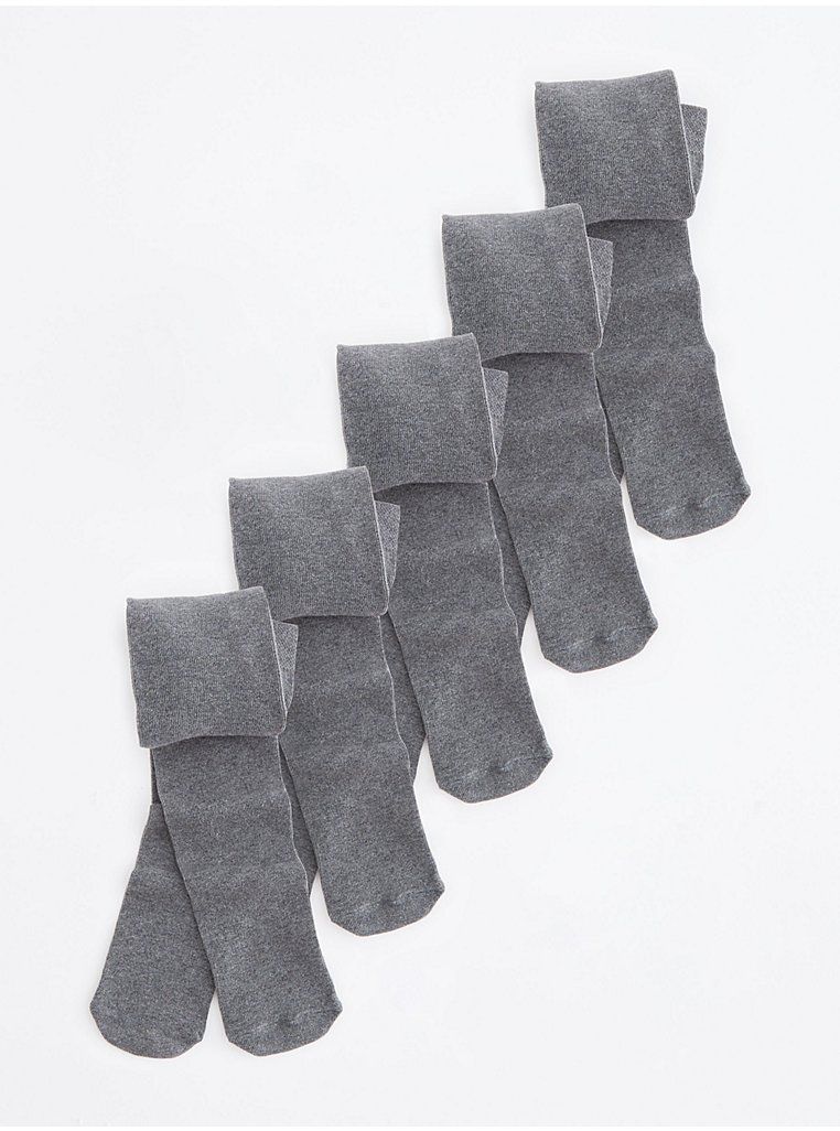 3 Pair Packs Tights Girls Back To Schools Warm Cotton Rich - Gray