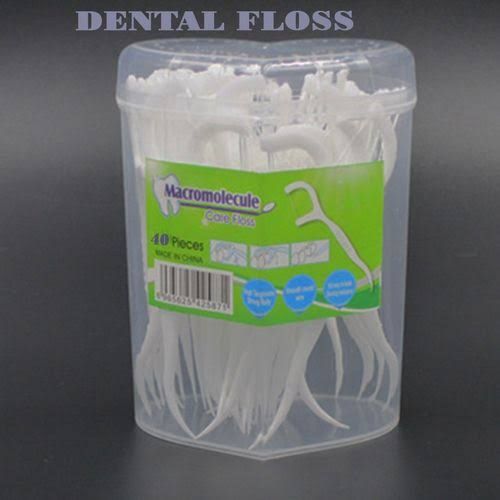40Pcs Macromolecule Dental Floss ToothPicks