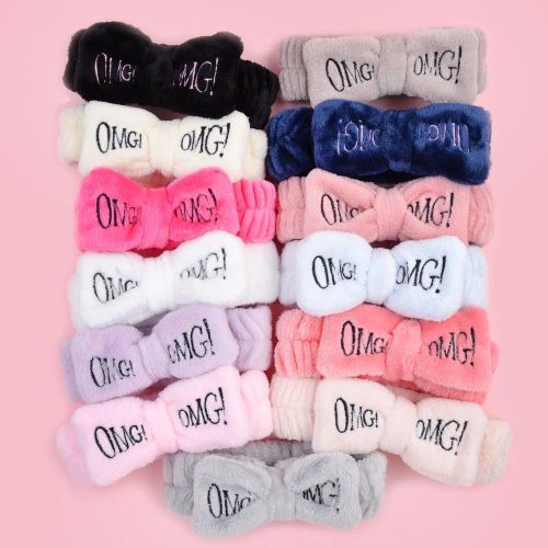 OMG!! Women Beauty Headbands - Microfiber Bowtie Headbands , Comfort to Wash Makeup Shower Facial Skincare Spa Thick Hair Band for Girls