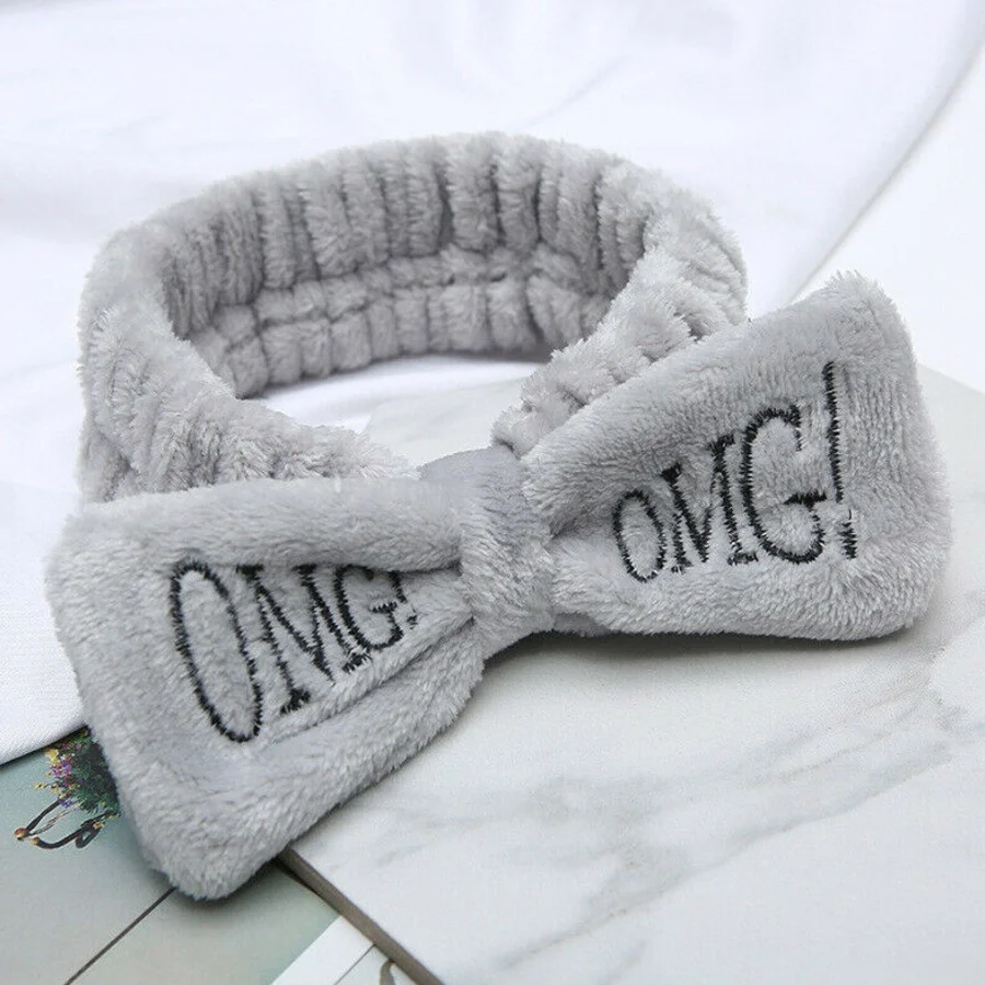 OMG!! Women Beauty Headbands - Microfiber Bowtie Headbands , Comfort to Wash Makeup Shower Facial Skincare Spa Thick Hair Band for Girls