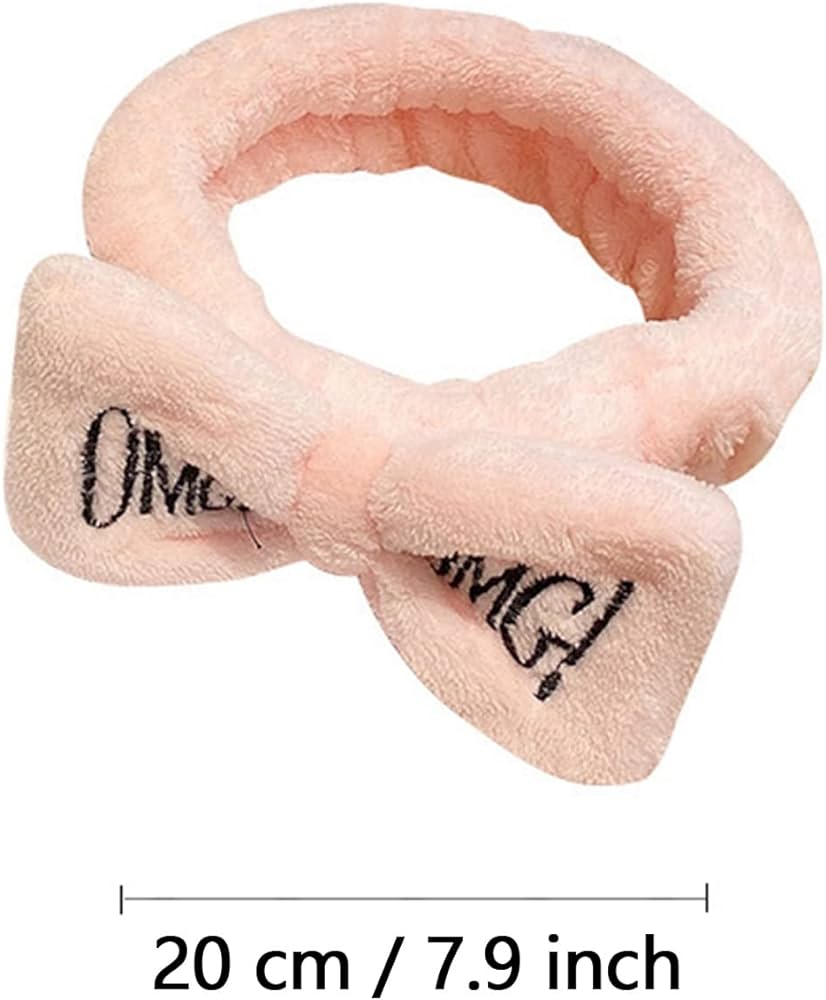 OMG!! Women Beauty Headbands - Microfiber Bowtie Headbands , Comfort to Wash Makeup Shower Facial Skincare Spa Thick Hair Band for Girls