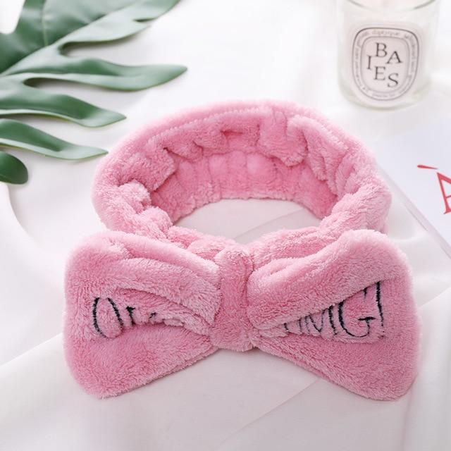 OMG!! Women Beauty Headbands - Microfiber Bowtie Headbands , Comfort to Wash Makeup Shower Facial Skincare Spa Thick Hair Band for Girls