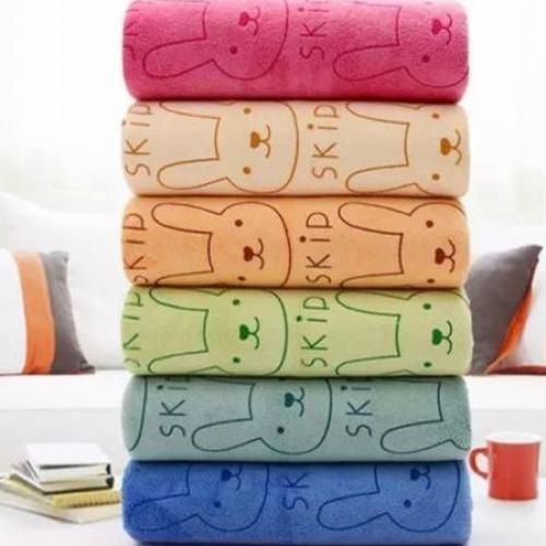Baby Bath Towel 3Pcs Set  with Microfibre Print, Soft, Absorbent Towel Set for Daily Use, 70 x 140 cm + 36 x 74 cm + 25 x 25 cm