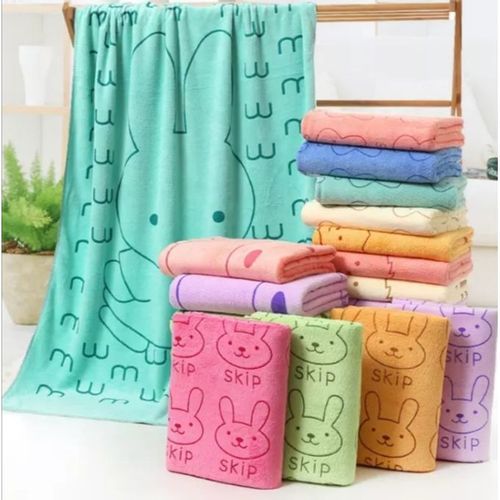 Baby Bath Towel 3Pcs Set  with Microfibre Print, Soft, Absorbent Towel Set for Daily Use, 70 x 140 cm + 36 x 74 cm + 25 x 25 cm