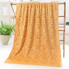 Baby Bath Towel 3Pcs Set  with Microfibre Print, Soft, Absorbent Towel Set for Daily Use, 70 x 140 cm + 36 x 74 cm + 25 x 25 cm