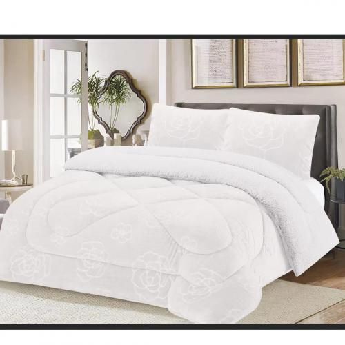 Super Warm Heavy Soft Woolen White Duvet Blanket - Fluffy White Duvet