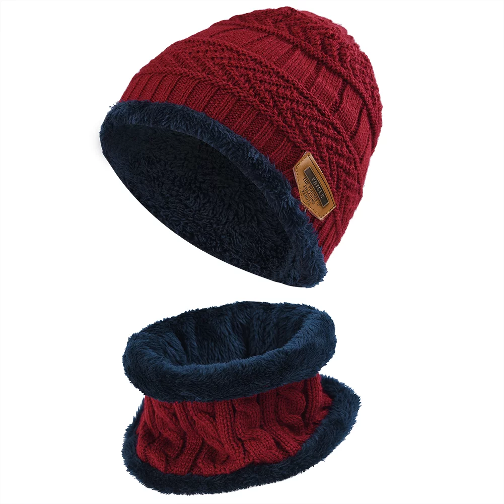 Fashion Winter Warm Beanie Hat & Scarf Set