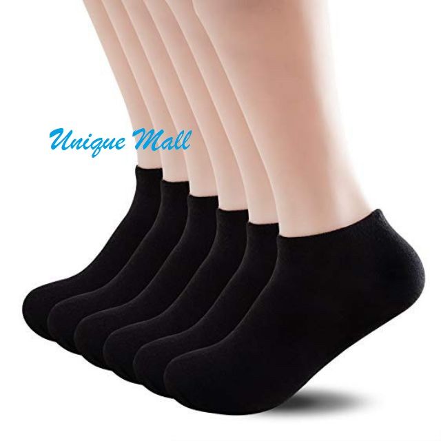 12 Pairs Heavy Cotton Men Ankle Socks Low Cut Fit Crew Size 7-11 Sports Black Footies