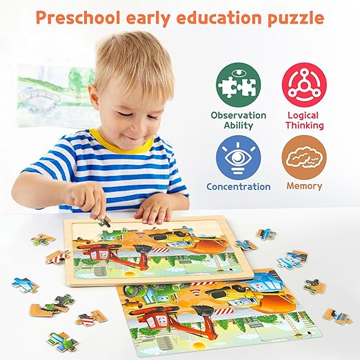 1 Wooden Puzzle for Kids 60 PCs Jigsaw Puzzle School Educational Toys Gifts for Children - 1Pc
