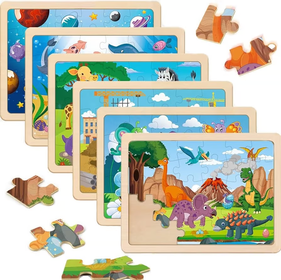 1 Wooden Puzzle for Kids 60 PCs Jigsaw Puzzle School Educational Toys Gifts for Children - 1Pc