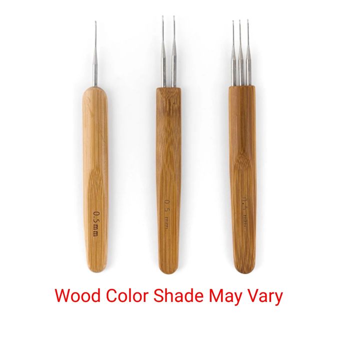 Wooden Hook Crochet for Dreadlocks Hair Needle 1/2/3 Head Tips