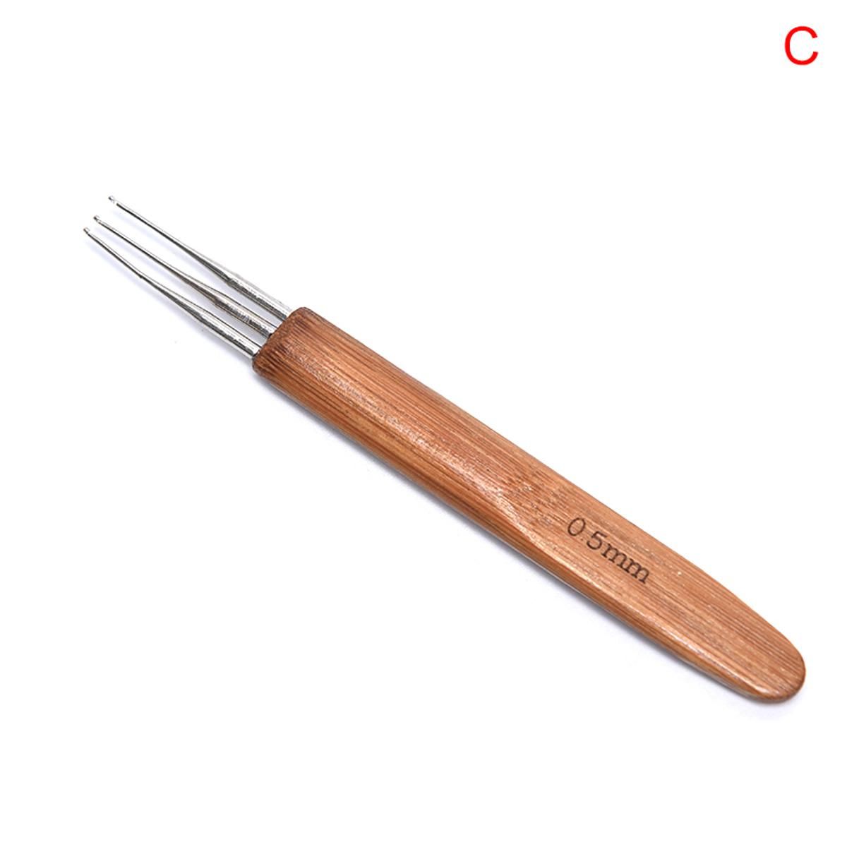Wooden Hook Crochet for Dreadlocks Hair Needle 1/2/3 Head Tips