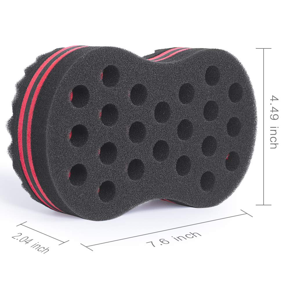 Curly Hair Styling Sponge Brush Double Sided Sponge Brushes Multi-holes Side Braid Twist Hair Curl Wave hair brush for Afro - Large
