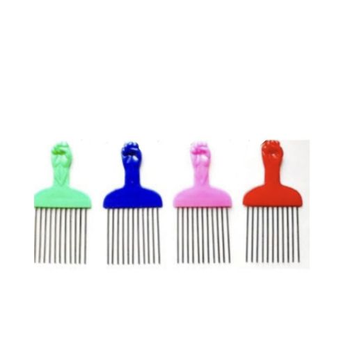Fist Afro Metal Comb Wide Toothed Comb, Assorted Colours