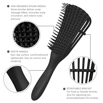 Silicone Detangling Brush, Curly Hair Detangling Comb, Hair Detangler For Natural Hair