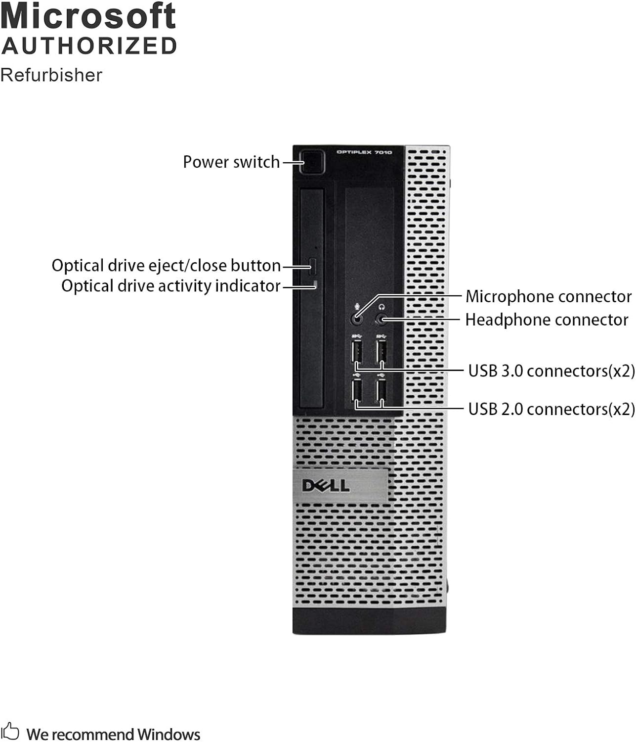 Dell Optiplex 7010 Business Desktop Computer Intel Quad Core i5-3470 3.2GHz, 16GB RAM, 2TB HDD, USB 3.0, DVDRW, Windows 10 Professional (Renewed)