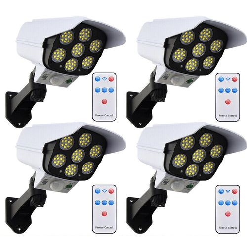 4PCS Solar Light Solar Power Dummy Security Camera Fake LED Blink Light Outdoor Surveillance CCTV